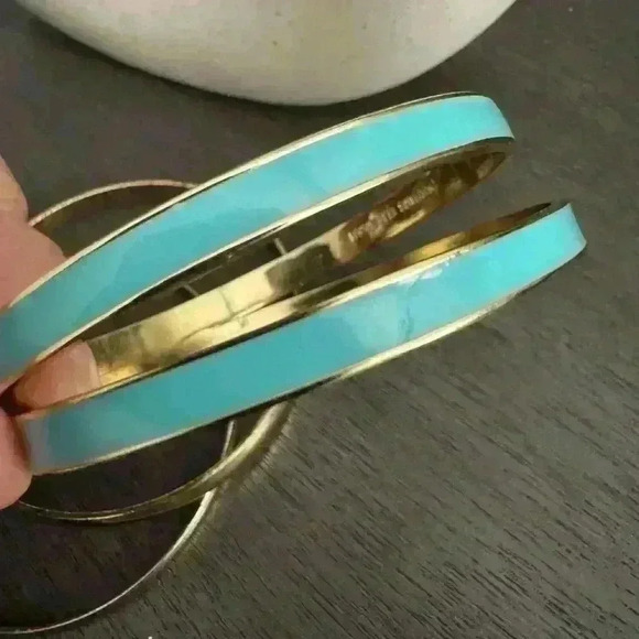 Accessories - Women’s 4 piece gold  and baby blue bracelet set